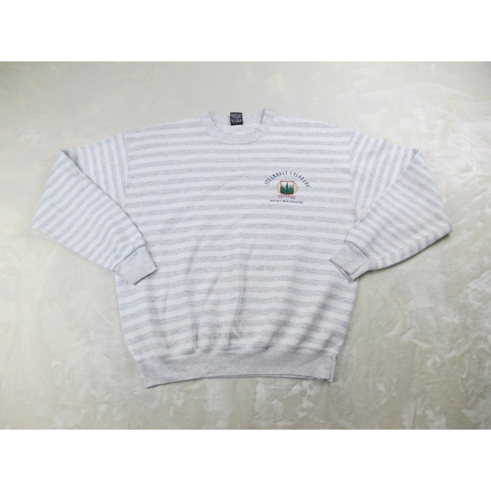 VINTAGE H.L Miller Gold Sweater Mens Extra Large White Gay Striped Colorado USA*